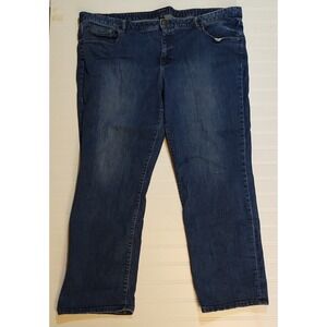 Chaps Denim Women Size 22W Blue Dark Wash Straight Leg Jeans Pants
